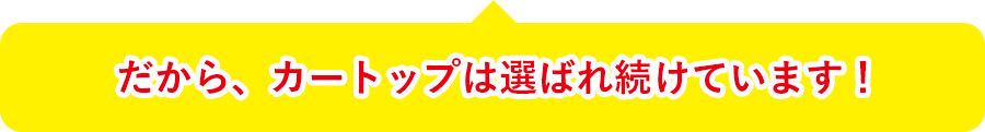 だから、カートップは選ばれ続けています!